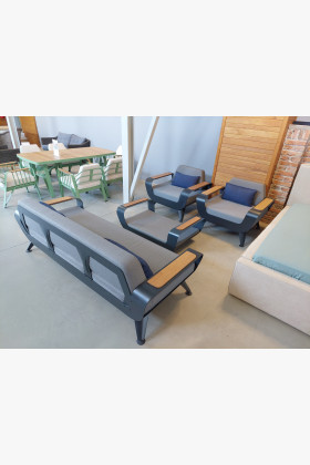 Luxus alumínium kerti ülőgarnitúra szett párnákkal, időjárásálló